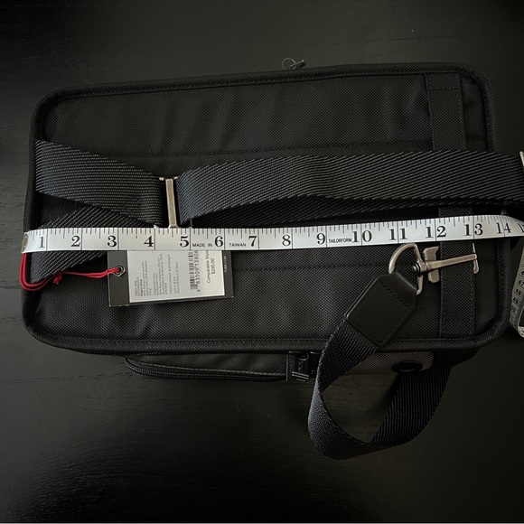 Tumi Gray, Black, and Red Higgins Ballistic Nylon Sling Bag - Picture 9 of 11